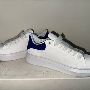 Alexander McQueen White and Blue Sneakers